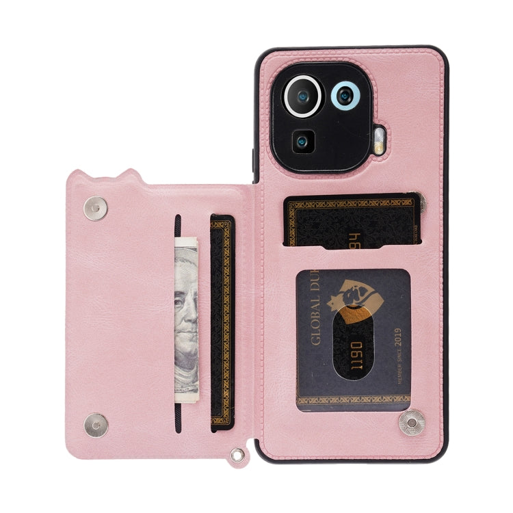 For Xiaomi Mi 11 Pro Mandala Embossed PU + TPU Case with Holder & Card Slots & Photo Frame & Strap