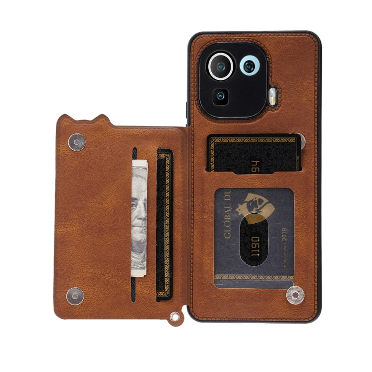 For Xiaomi Mi 11 Pro Mandala Embossed PU + TPU Case with Holder & Card Slots & Photo Frame & Strap