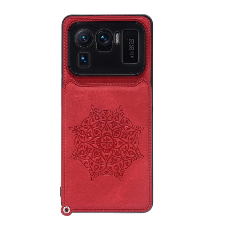 For Xiaomi Mi 11 Ultra Mandala Embossed PU + TPU Case with Holder & Card Slots & Photo Frame & Strap