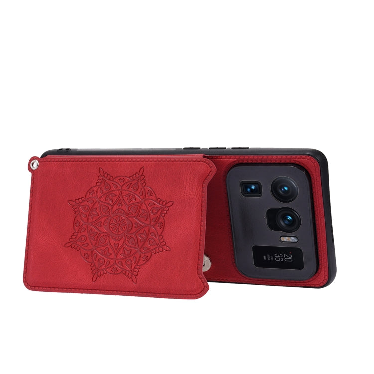 For Xiaomi Mi 11 Ultra Mandala Embossed PU + TPU Case with Holder & Card Slots & Photo Frame & Strap