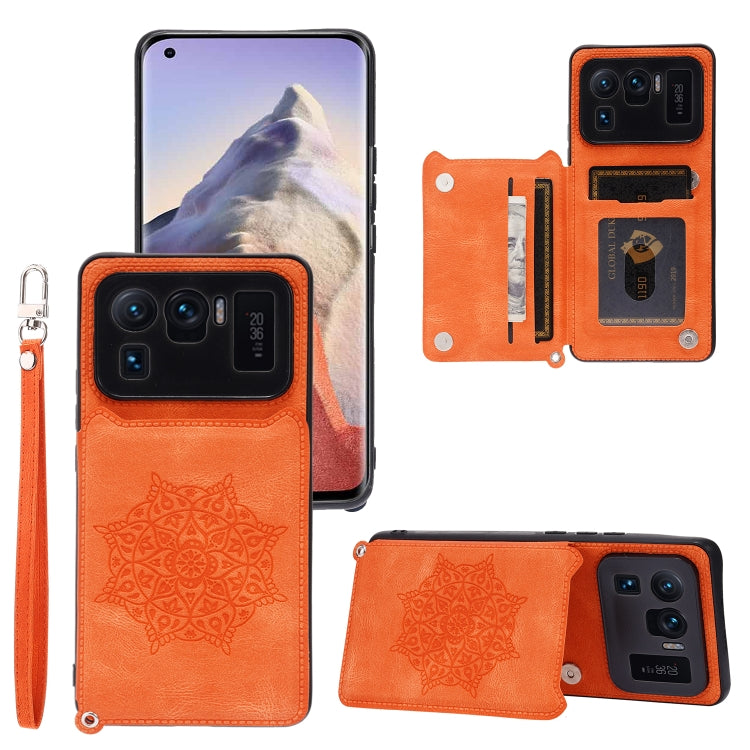 For Xiaomi Mi 11 Ultra Mandala Embossed PU + TPU Case with Holder & Card Slots & Photo Frame & Strap