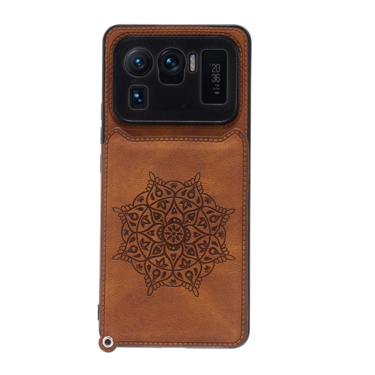 For Xiaomi Mi 11 Ultra Mandala Embossed PU + TPU Case with Holder & Card Slots & Photo Frame & Strap