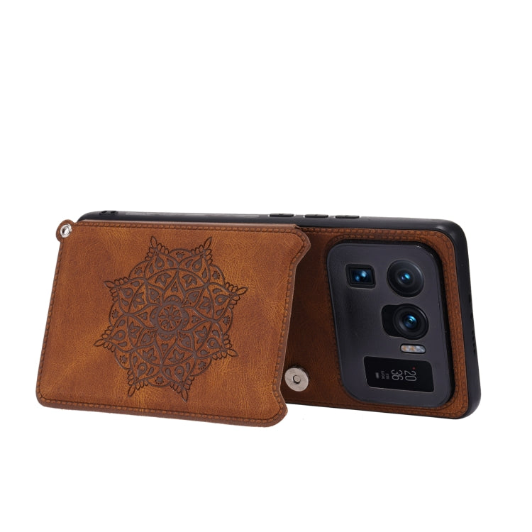 For Xiaomi Mi 11 Ultra Mandala Embossed PU + TPU Case with Holder & Card Slots & Photo Frame & Strap