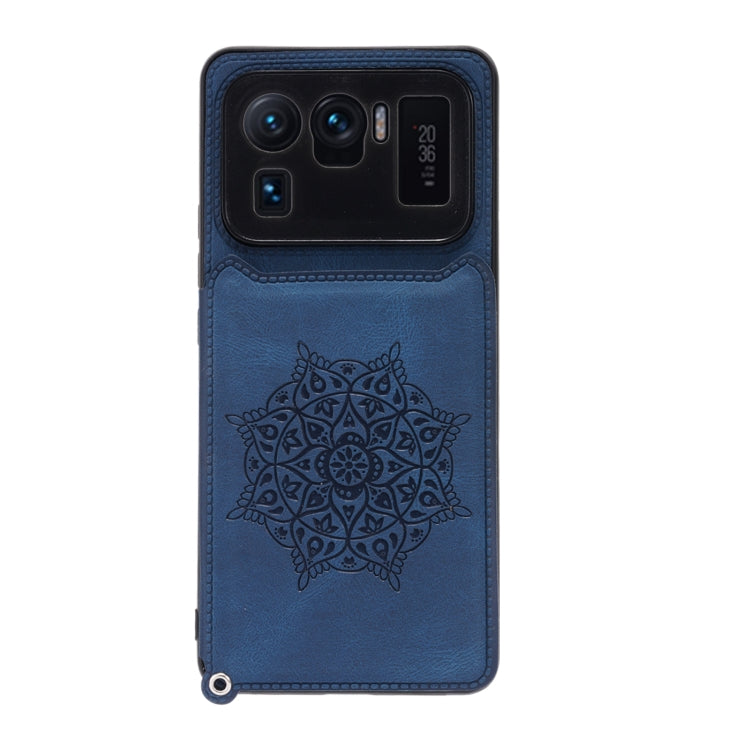 For Xiaomi Mi 11 Ultra Mandala Embossed PU + TPU Case with Holder & Card Slots & Photo Frame & Strap