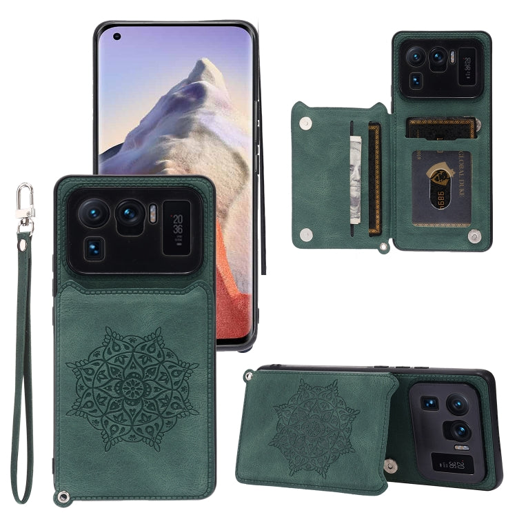 For Xiaomi Mi 11 Ultra Mandala Embossed PU + TPU Case with Holder & Card Slots & Photo Frame & Strap