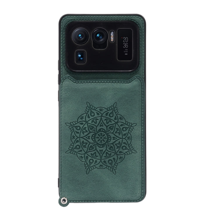 For Xiaomi Mi 11 Ultra Mandala Embossed PU + TPU Case with Holder & Card Slots & Photo Frame & Strap