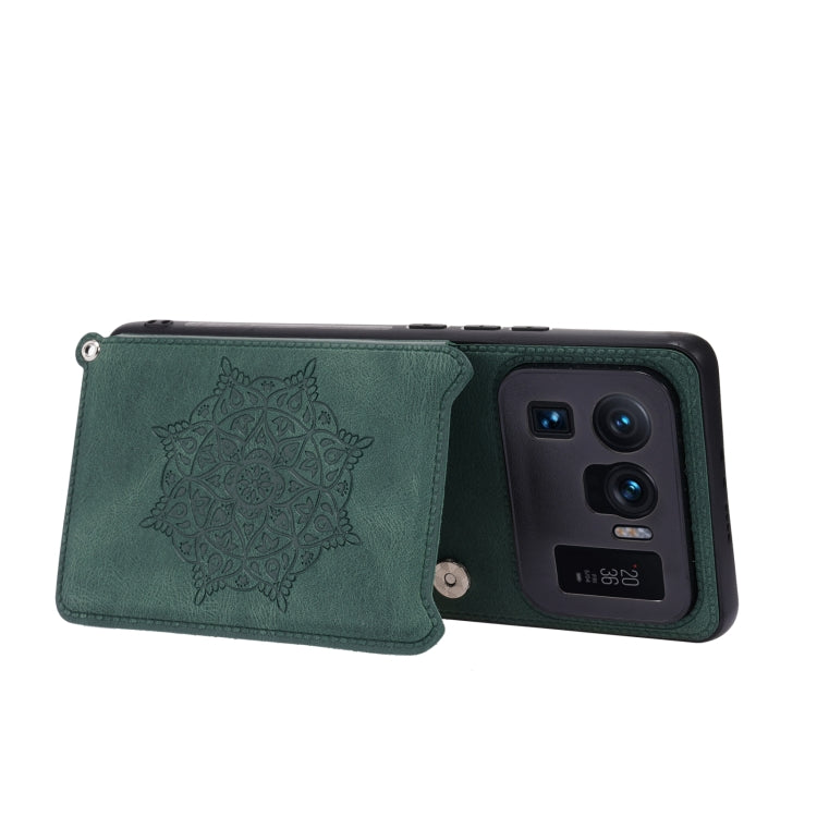For Xiaomi Mi 11 Ultra Mandala Embossed PU + TPU Case with Holder & Card Slots & Photo Frame & Strap