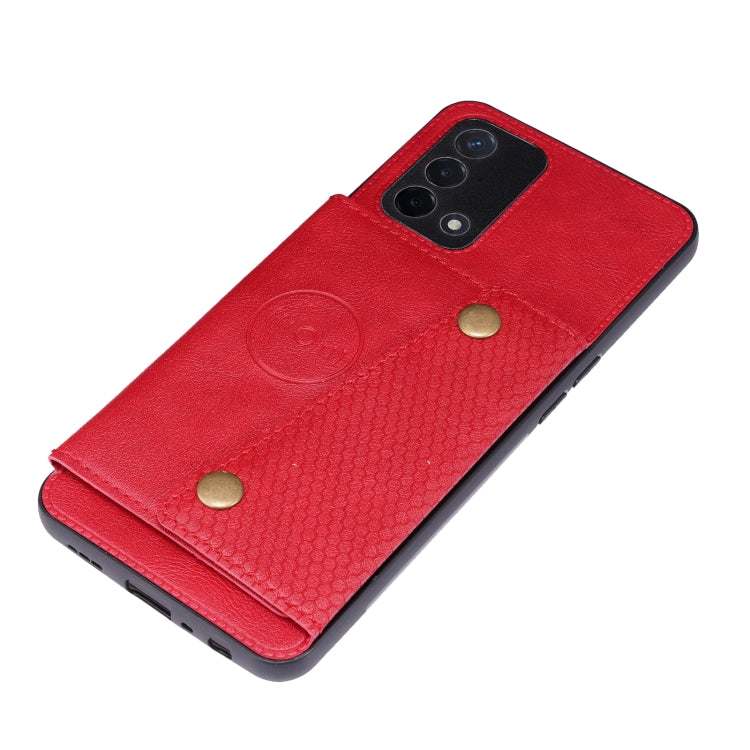 For OPPO Realme X7 Pro Ultra Double Buckle PU + TPU Shockproof Magnetic Protective Case with Card Slot & Holder