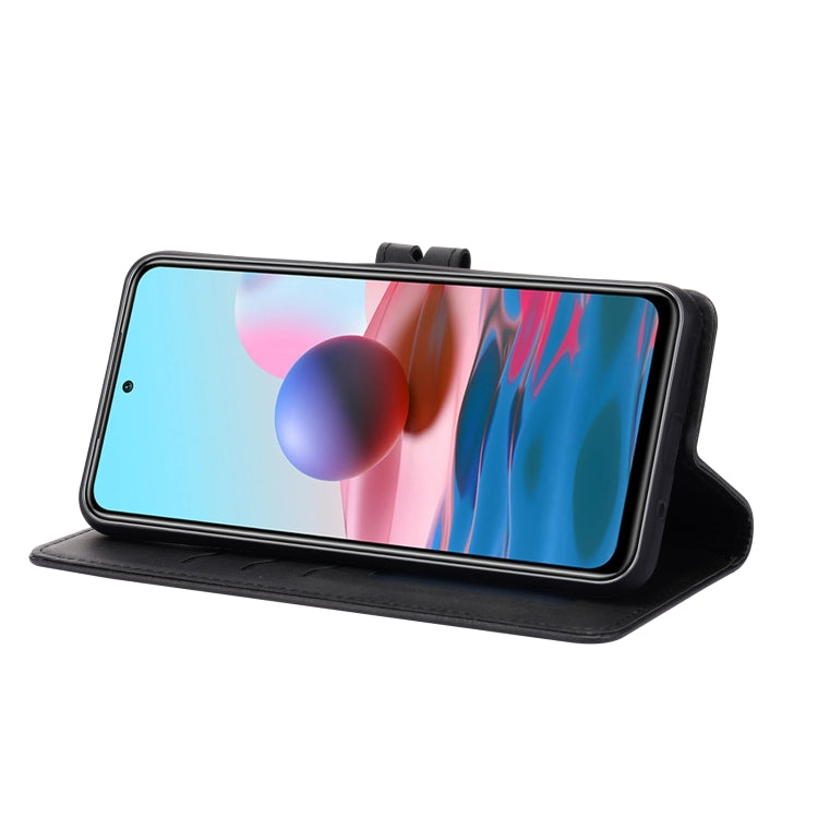 For Xiaomi Redmi Note 10 5G Embossed Happy Cat Pattern Horizontal Flip Leather Case with Holder & Card Slots & Wallet