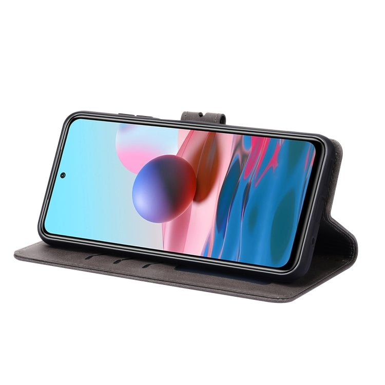 For Xiaomi Redmi Note 10 5G Embossed Happy Cat Pattern Horizontal Flip Leather Case with Holder & Card Slots & Wallet