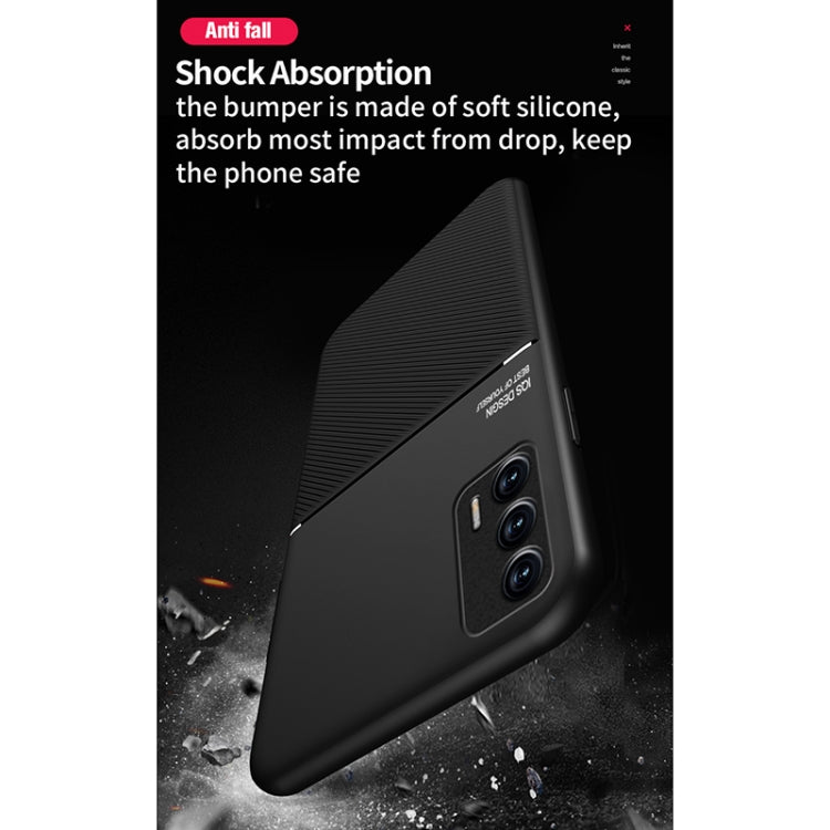 For OPPO Realme GT 5G Classic Tilt Strip Grain Magnetic Shockproof PC + TPU Case