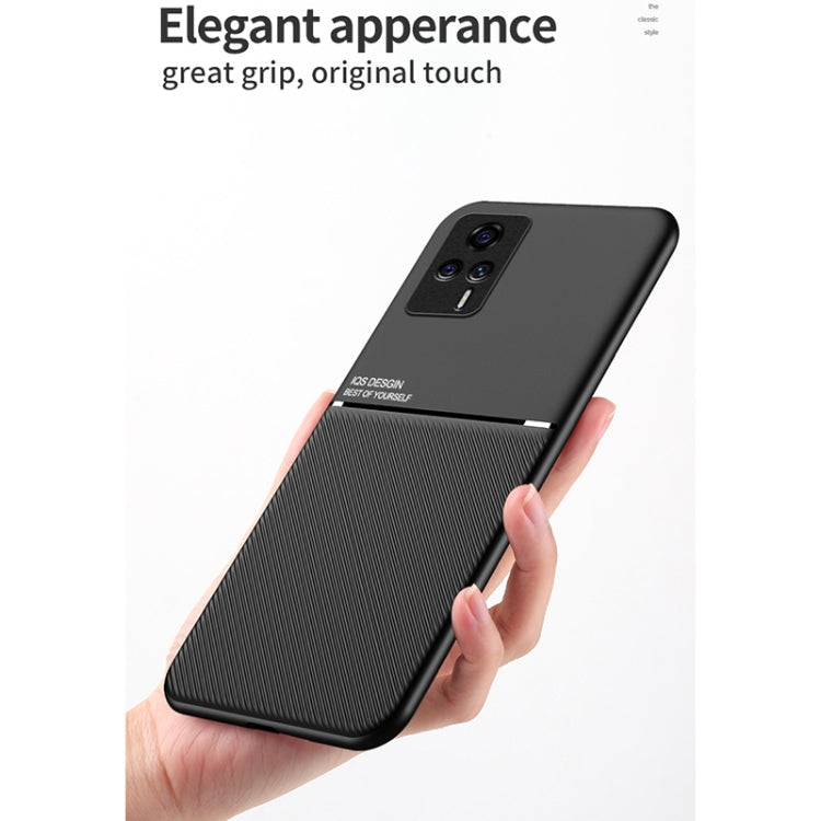 For vivo S9e Classic Tilt Strip Grain Magnetic Shockproof PC + TPU Case