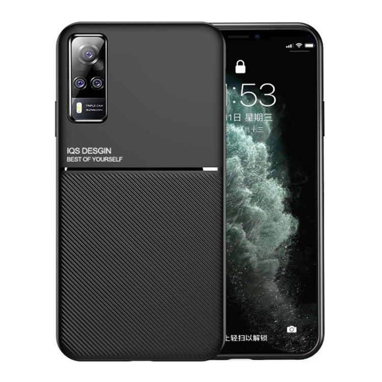 For vivo Y51 (2020) Classic Tilt Strip Grain Magnetic Shockproof PC + TPU Case