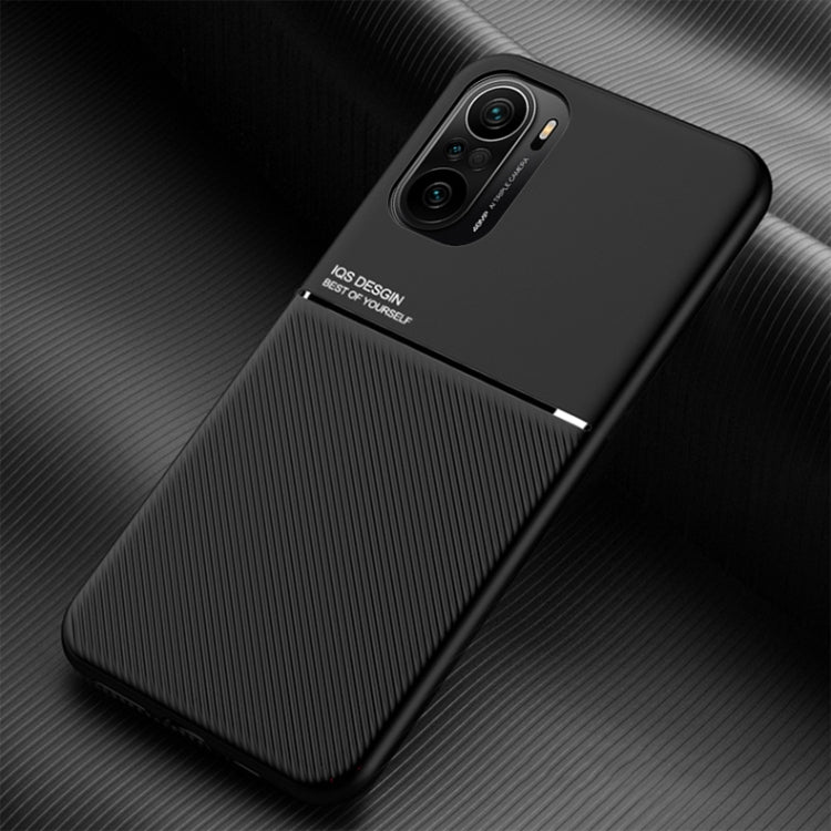 For Xiaomi Redmi K40 Classic Tilt Strip Grain Magnetic Shockproof PC + TPU Case