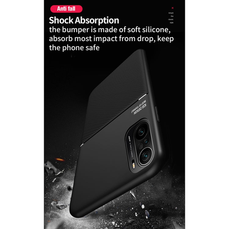 For Xiaomi Redmi K40 Classic Tilt Strip Grain Magnetic Shockproof PC + TPU Case