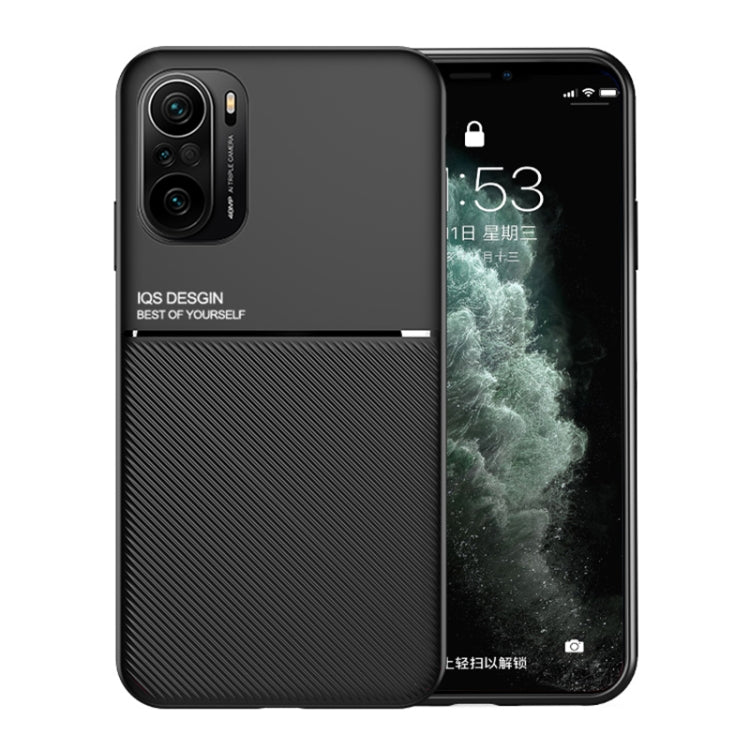 For Xiaomi Redmi K40 Classic Tilt Strip Grain Magnetic Shockproof PC + TPU Case