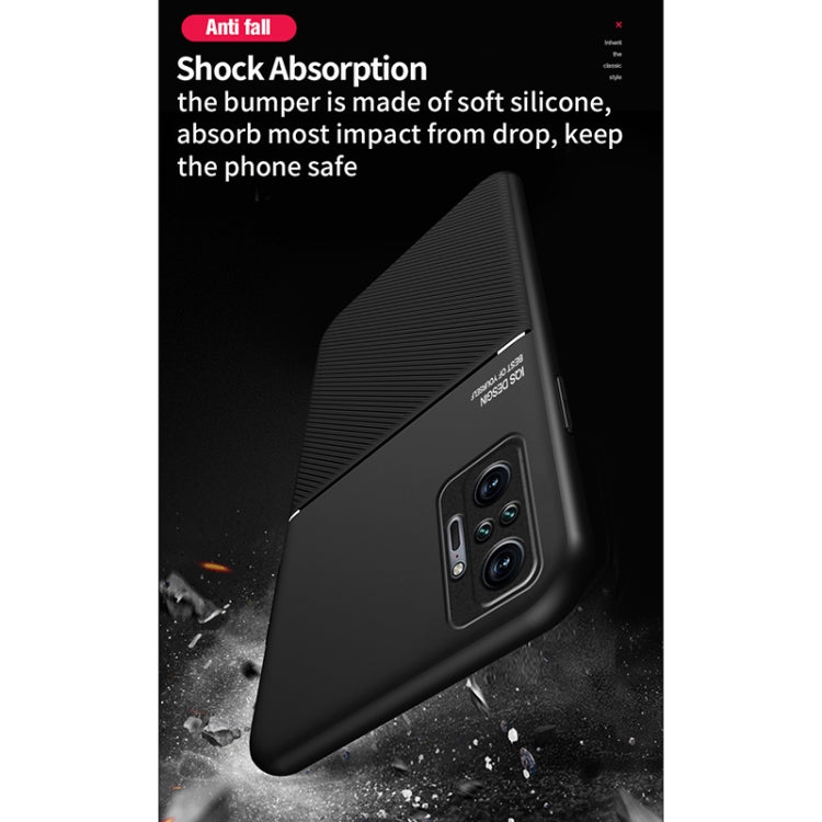 For Xiaomi Redmi Note 10 4G Classic Tilt Strip Grain Magnetic Shockproof PC + TPU Case