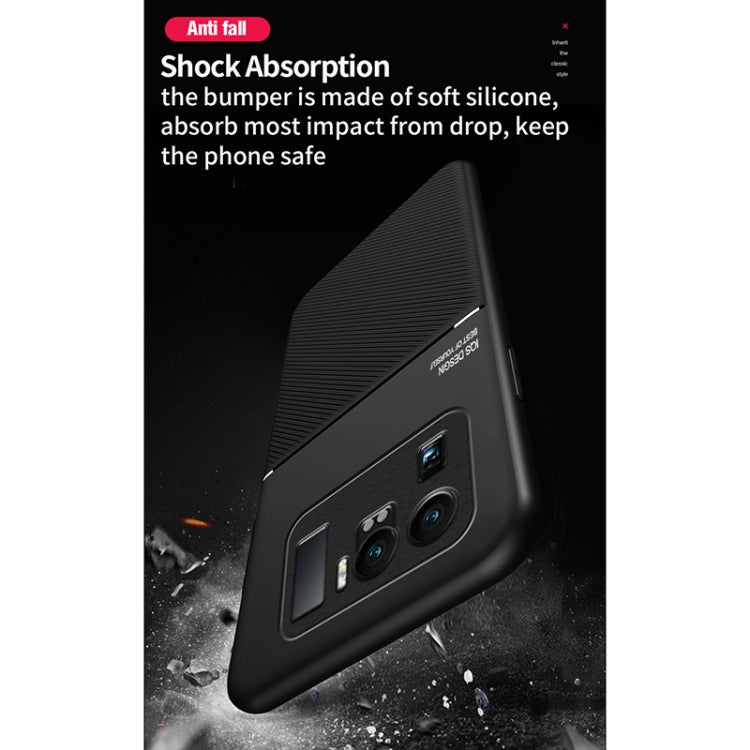For Xiaomi Mi 11 Ultra Classic Tilt Strip Grain Magnetic Shockproof PC + TPU Case