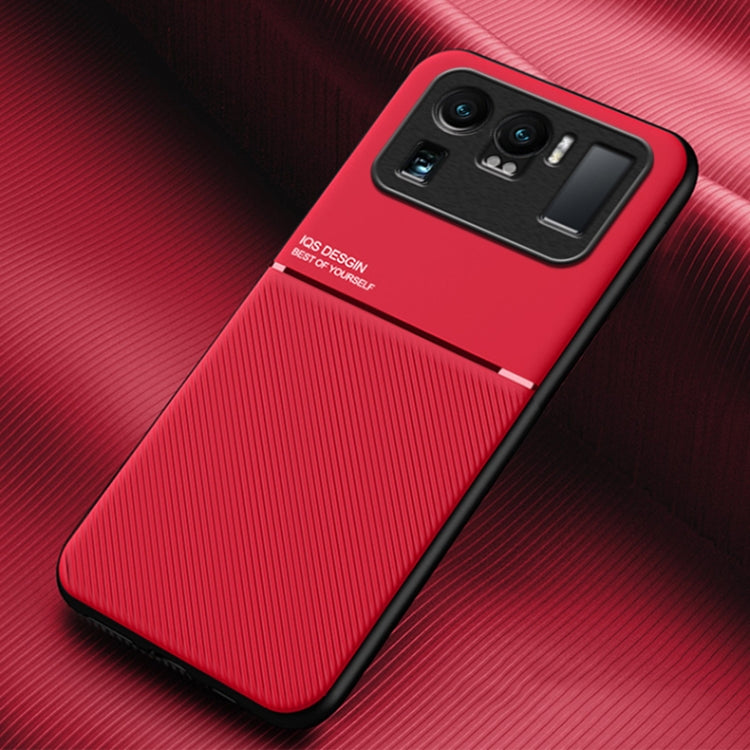 For Xiaomi Mi 11 Ultra Classic Tilt Strip Grain Magnetic Shockproof PC + TPU Case