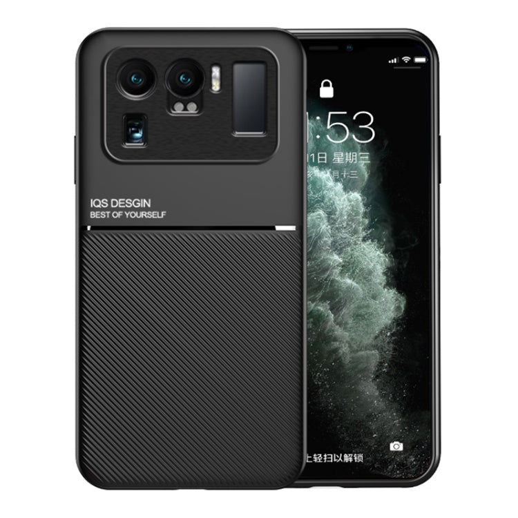 For Xiaomi Mi 11 Ultra Classic Tilt Strip Grain Magnetic Shockproof PC + TPU Case