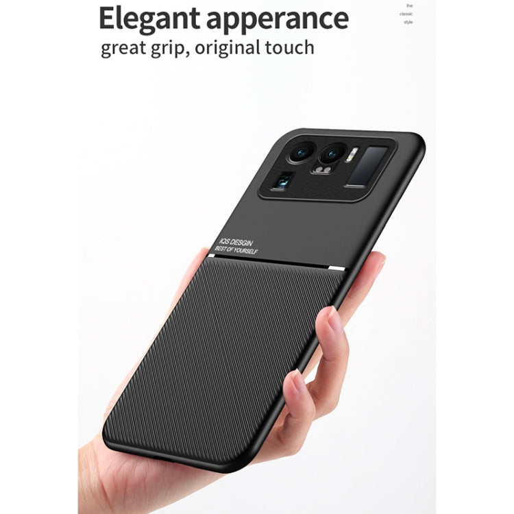 For Xiaomi Mi 11 Ultra Classic Tilt Strip Grain Magnetic Shockproof PC + TPU Case