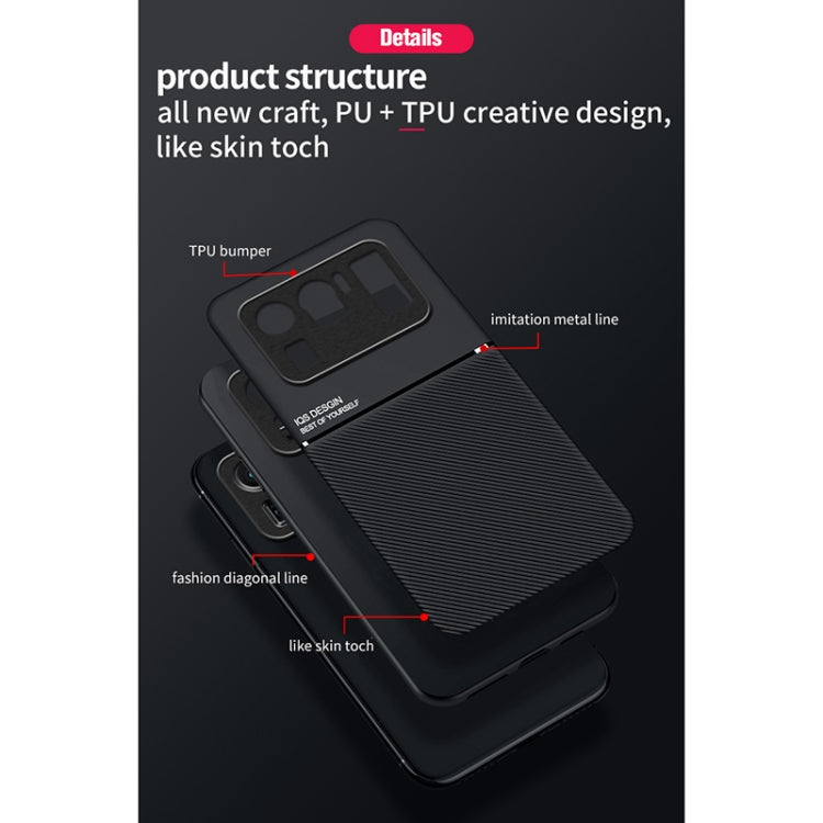 For Xiaomi Mi 11 Ultra Classic Tilt Strip Grain Magnetic Shockproof PC + TPU Case