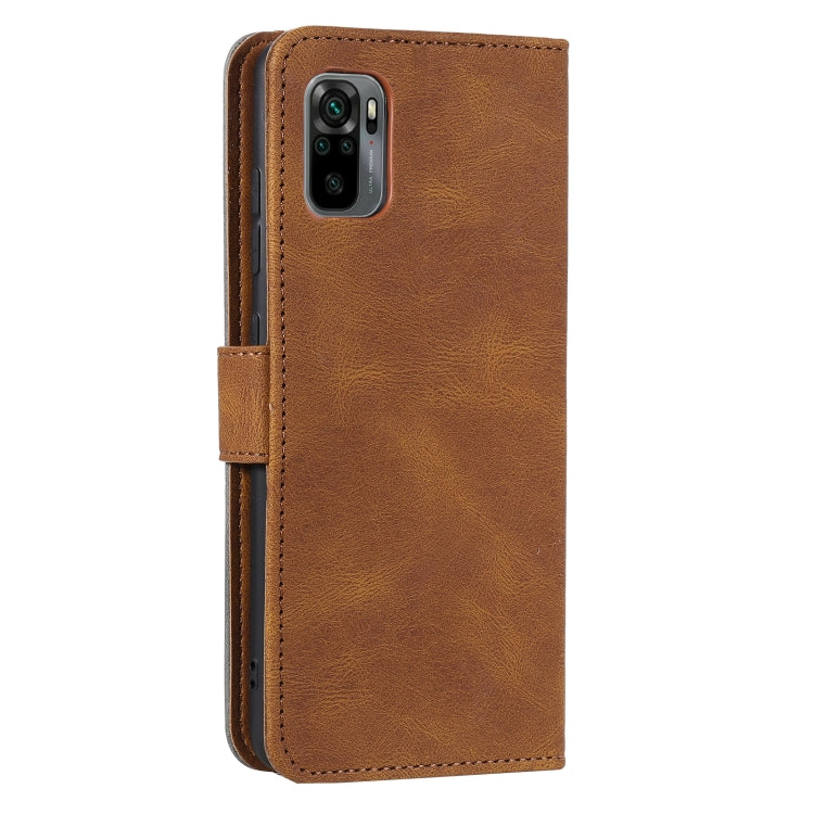 For Xiaomi Redmi Note 10 4G Stitching Calf Texture Horizontal Flip Leather Case with Holder & Card Slots & Wallet