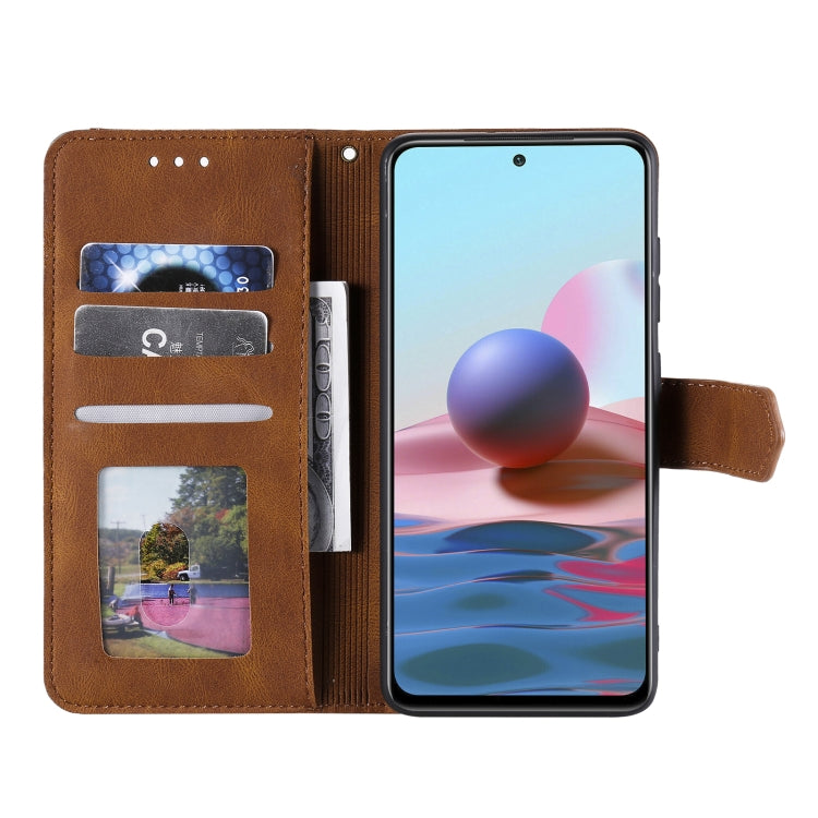 For Xiaomi Redmi Note 10 4G Stitching Calf Texture Horizontal Flip Leather Case with Holder & Card Slots & Wallet