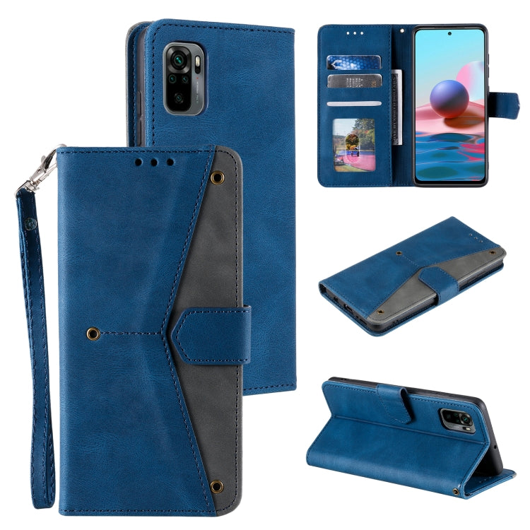 For Xiaomi Redmi Note 10 4G Stitching Calf Texture Horizontal Flip Leather Case with Holder & Card Slots & Wallet