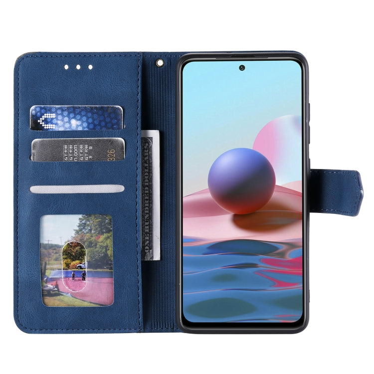 For Xiaomi Redmi Note 10 4G Stitching Calf Texture Horizontal Flip Leather Case with Holder & Card Slots & Wallet