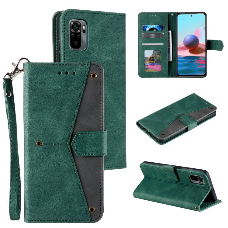 For Xiaomi Redmi Note 10 4G Stitching Calf Texture Horizontal Flip Leather Case with Holder & Card Slots & Wallet