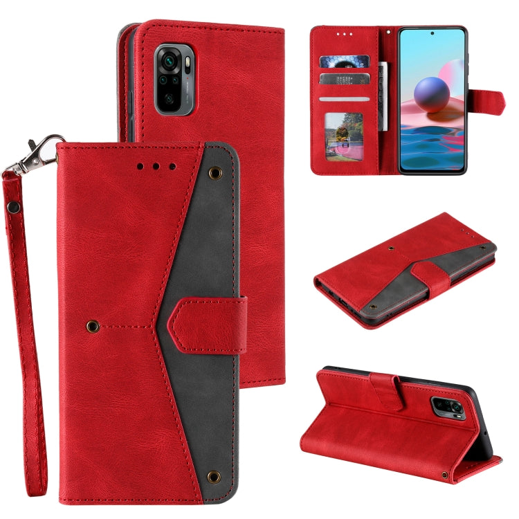 For Xiaomi Redmi Note 10 4G Stitching Calf Texture Horizontal Flip Leather Case with Holder & Card Slots & Wallet