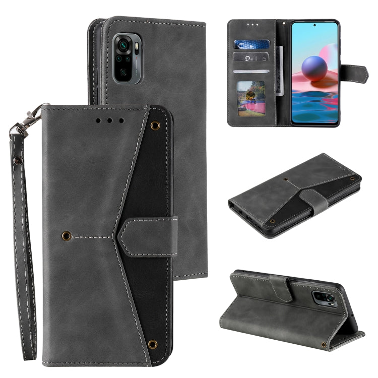 For Xiaomi Redmi Note 10 4G Stitching Calf Texture Horizontal Flip Leather Case with Holder & Card Slots & Wallet