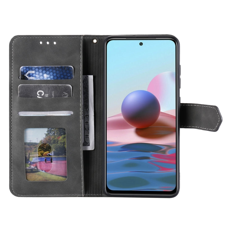 For Xiaomi Redmi Note 10 4G Stitching Calf Texture Horizontal Flip Leather Case with Holder & Card Slots & Wallet