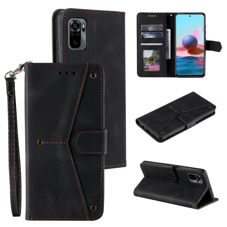 For Xiaomi Redmi Note 10 4G Stitching Calf Texture Horizontal Flip Leather Case with Holder & Card Slots & Wallet