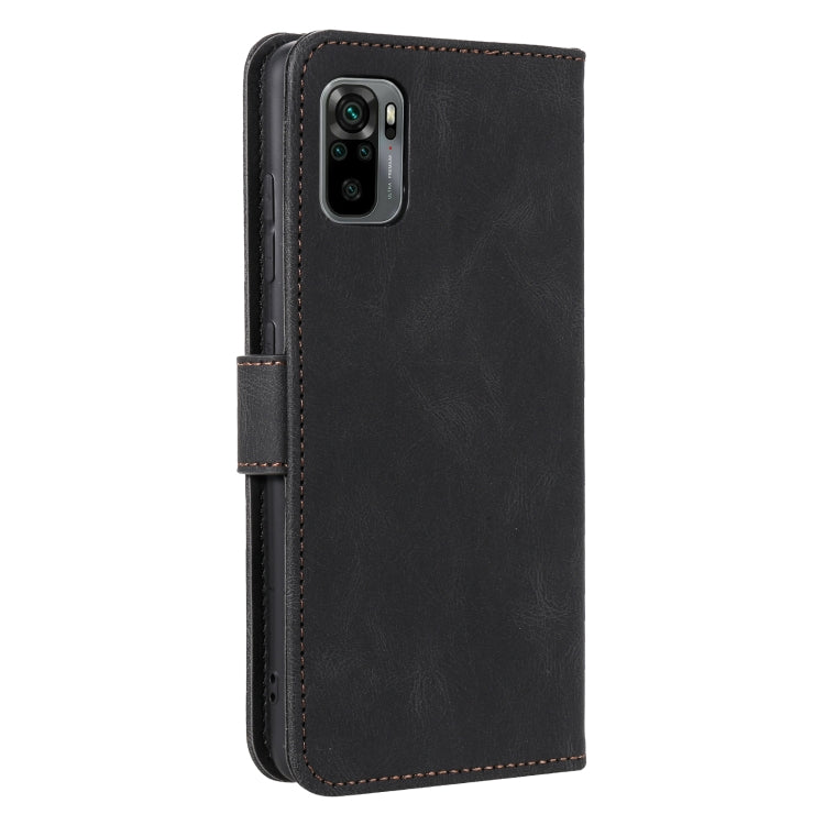For Xiaomi Redmi Note 10 4G Stitching Calf Texture Horizontal Flip Leather Case with Holder & Card Slots & Wallet