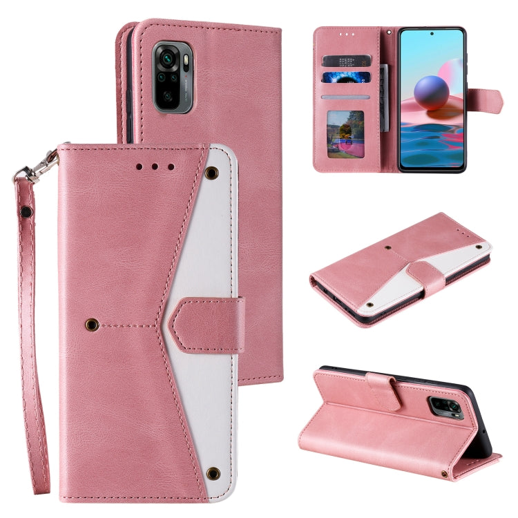For Xiaomi Redmi Note 10 4G Stitching Calf Texture Horizontal Flip Leather Case with Holder & Card Slots & Wallet