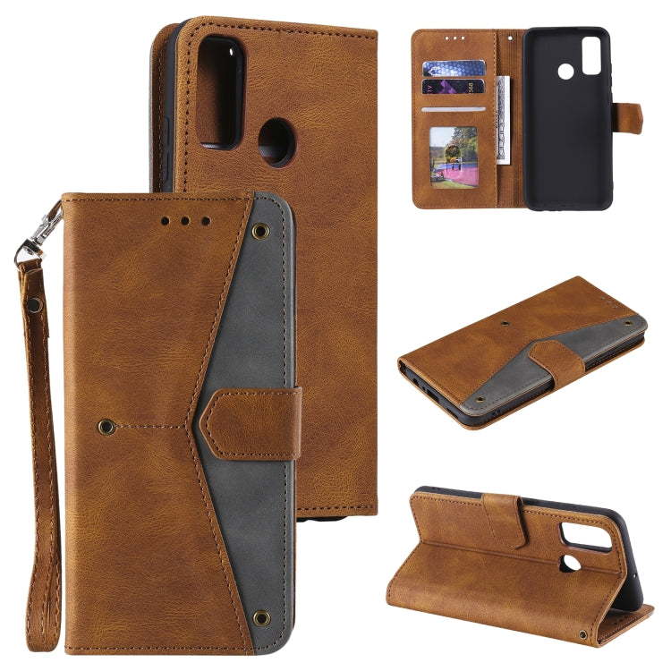 For Xiaomi Redmi 9C Stitching Calf Texture Horizontal Flip Leather Case with Holder & Card Slots & Wallet