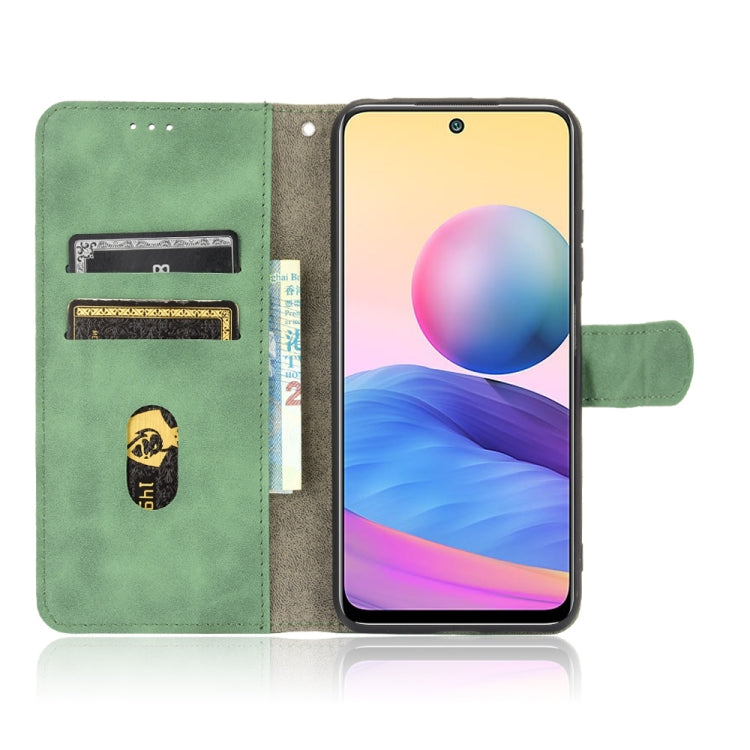 For Xiaomi Redmi Note 10 5G Solid Color Skin Feel Magnetic Buckle Horizontal Flip Calf Texture PU Leather Case with Holder & Card Slots & Wallet