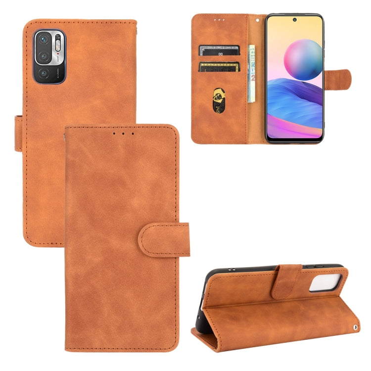 For Xiaomi Redmi Note 10 5G Solid Color Skin Feel Magnetic Buckle Horizontal Flip Calf Texture PU Leather Case with Holder & Card Slots & Wallet