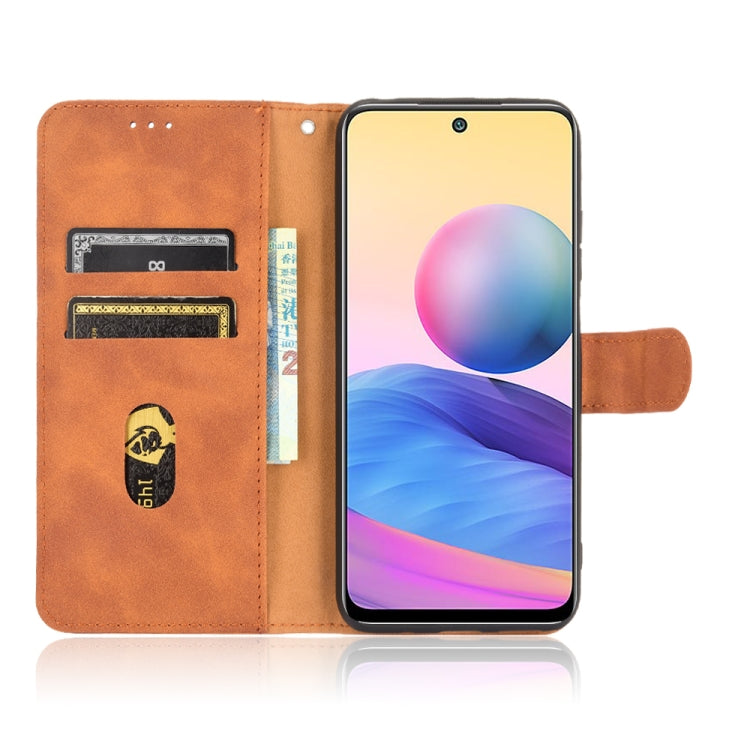For Xiaomi Redmi Note 10 5G Solid Color Skin Feel Magnetic Buckle Horizontal Flip Calf Texture PU Leather Case with Holder & Card Slots & Wallet