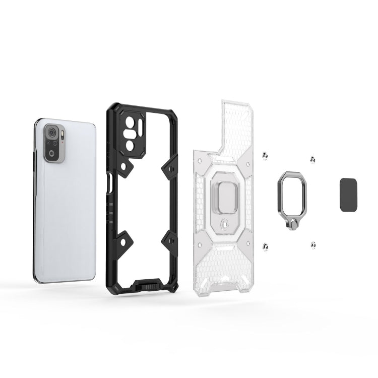 For Xiaomi Redmi Note 10 4G Space PC+TPU Ring Holder Protective Case