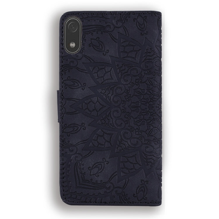 For Xiaomi Redmi 7A Calf Pattern Diamond Mandala Double Folding Design Embossed Leather Case with Wallet & Holder & Card Slots