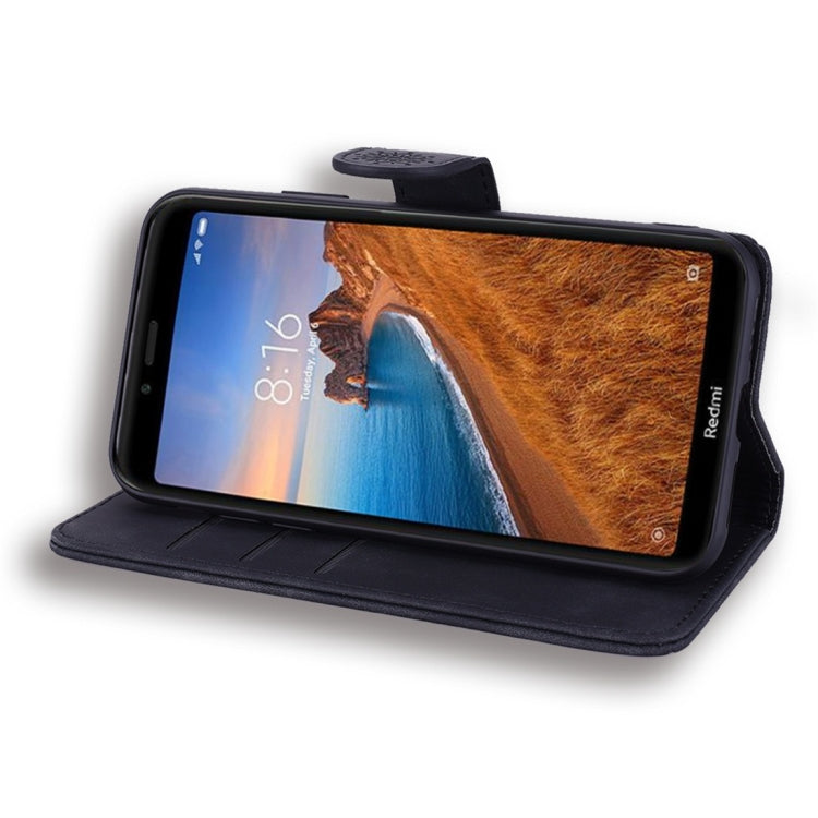 For Xiaomi Redmi 7A Calf Pattern Diamond Mandala Double Folding Design Embossed Leather Case with Wallet & Holder & Card Slots