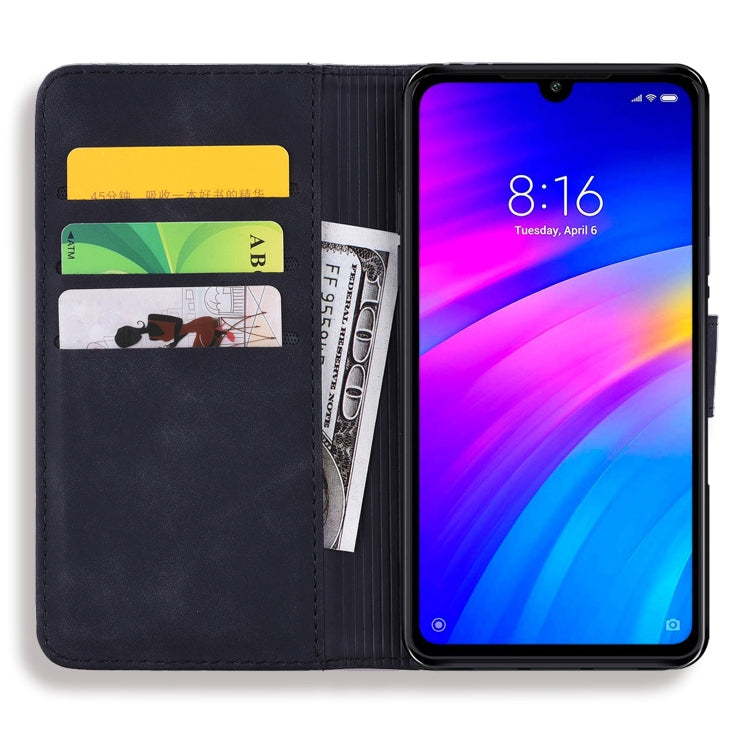 For Xiaomi Redmi 7 / Y3 Calf Pattern Diamond Mandala Double Folding Design Embossed Leather Case with Wallet & Holder & Card Slots