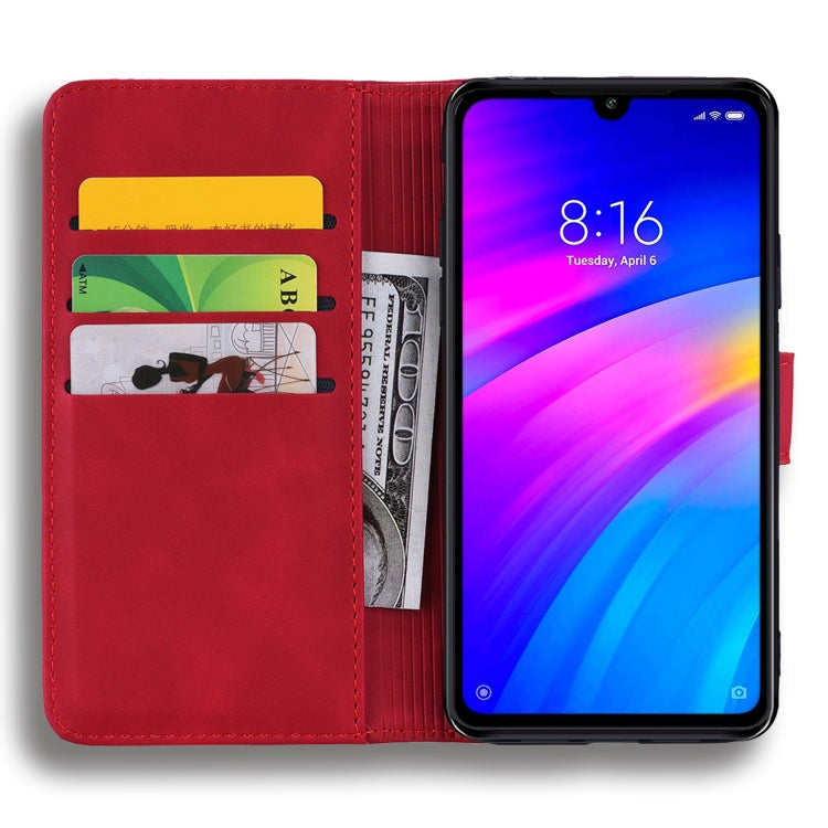 For Xiaomi Redmi 7 / Y3 Calf Pattern Diamond Mandala Double Folding Design Embossed Leather Case with Wallet & Holder & Card Slots