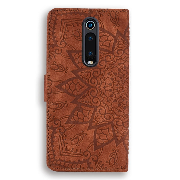 For Xiaomi Redmi K20 / K20 Pro Calf Pattern Diamond Mandala Double Folding Design Embossed Leather Case with Wallet & Holder & Card Slots
