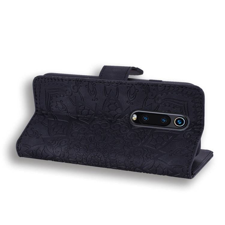 For Xiaomi Redmi K20 / K20 Pro Calf Pattern Diamond Mandala Double Folding Design Embossed Leather Case with Wallet & Holder & Card Slots