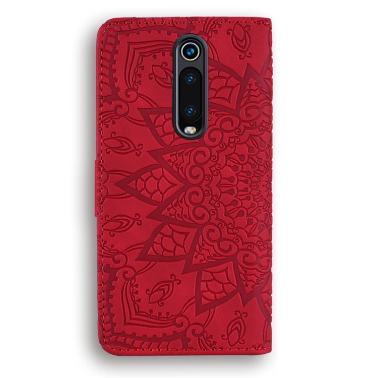 For Xiaomi Redmi K20 / K20 Pro Calf Pattern Diamond Mandala Double Folding Design Embossed Leather Case with Wallet & Holder & Card Slots