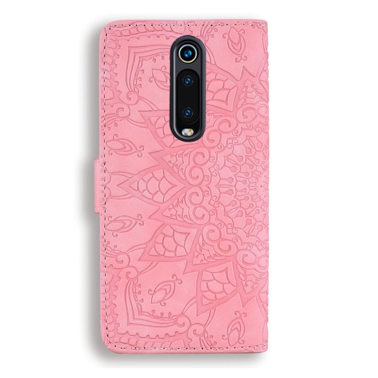For Xiaomi Redmi K20 / K20 Pro Calf Pattern Diamond Mandala Double Folding Design Embossed Leather Case with Wallet & Holder & Card Slots